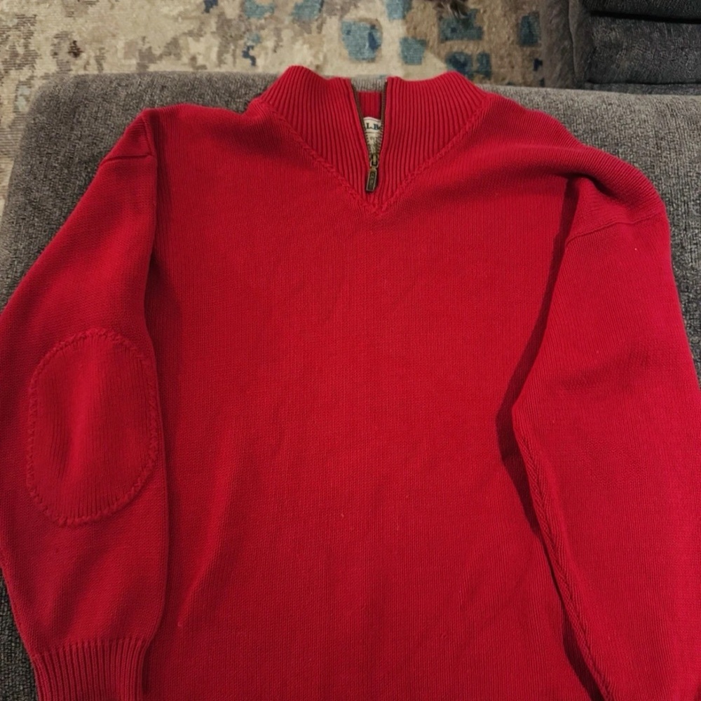 L.L. Bean Women's Red Zip-Up Sweater